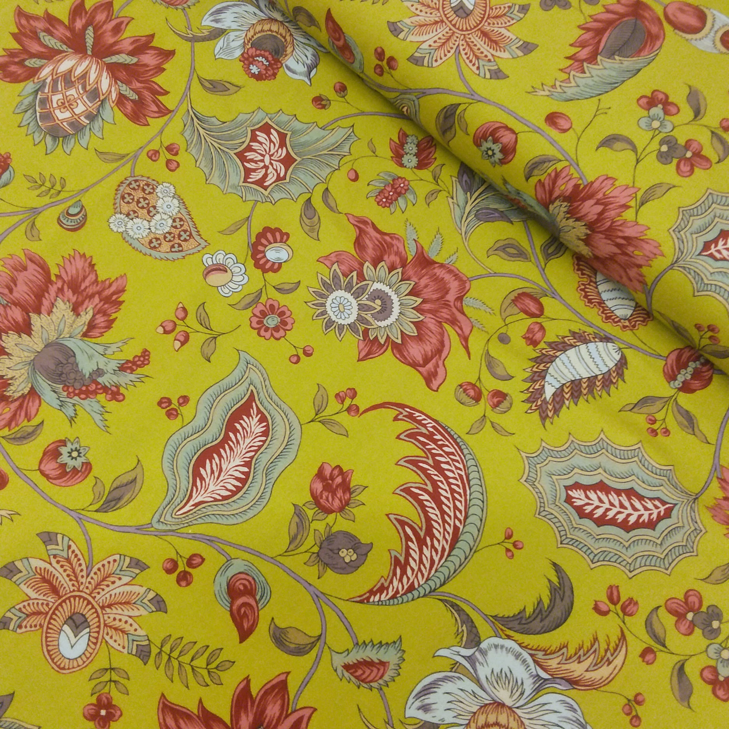 Dutch Heritage DHER 4026 LIME GREEN Cotton Fabric French Etsy UK