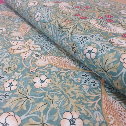 William Morris Navy Lodden LAWN Cotton Fabric per 50cm Etsy UK
