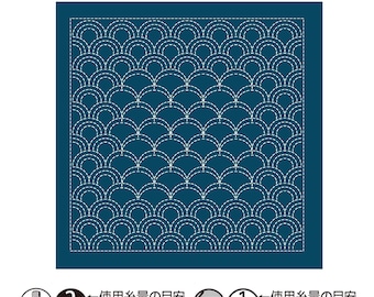 Navy Sashiko Stickerei Olympus Cloth Fabric Preprinted für das Nähen OLYH 2134