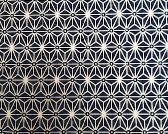 May include: A seamless pattern of white stars on a dark blue background. The stars are made up of multiple points and are arranged in a repeating pattern.