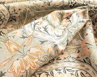 William Morris Symphonie Baumwolle Rasen Stoff Grün Art Deco Print zum Nähen und drapieren