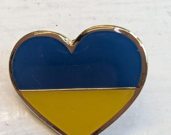 Ukraine Anhänger Herz Flagge Brosche Pin