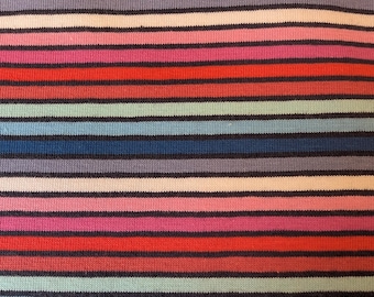 Pink and Blue Striped Cotton Elastane Jersey for Dressmaking and Children's Wear Per 50cm