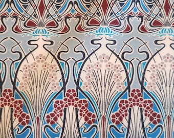 Ianthe Art Deco Baumwoll-Rasenstoff, Türkis, Nähen