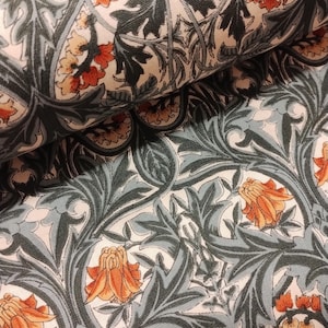 William Morris Bluebell in Green Patchwork Weight Cotton Fabric per 50cm PWWM116 Webbsblue