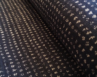 Japanese Navy Blue Dotted Linen Cotton Per 50cm, Ideal for Quilting and Dressmaking