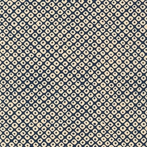 Navy Kasuri Stars Japanese Kimono Print Fabric on Cotton Fabric per 50cm 88220D6-2