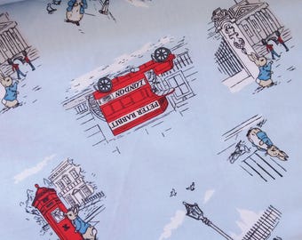 Beatrix Potter Baumwolle Quilting Schneiderei Stoff PR10-Peter Rabbit in London Lizenziert