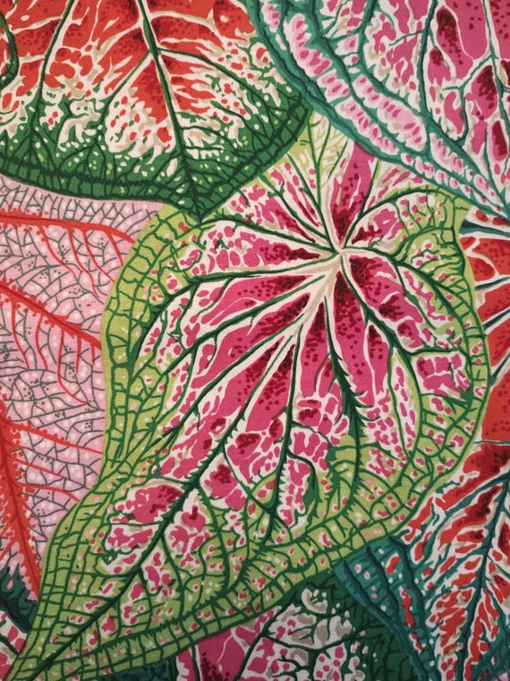 Kaffe Fassett Lightweight Quilting Dress Cotton Caladiums Leaves Fabric per 50cm