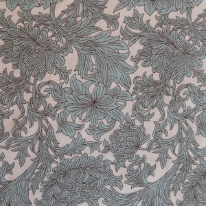 William Morris Chrysanthemum Toile Turquoise PIMA LAWN Baumwolle Stoff je 50 cm