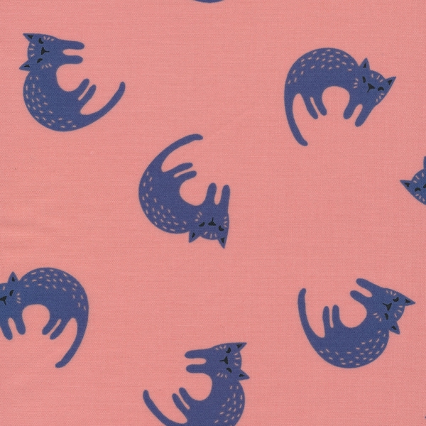 Cloud9 Cats Pink Organic Laminate Waterproof Cotton Fabric for Dressmaking Aprons Per 50cm