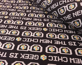 Rubik's Cube Schwarzer Baumwollstoff zum Schneidern und Quilten von Camelot Fabrics Pro 50 cm