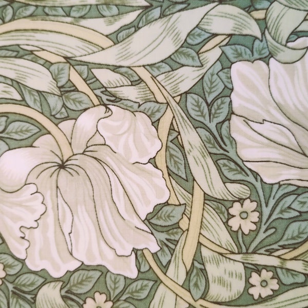 William Morris Pimpernel Pale Green LAWN Cotton Fabric per 50cm