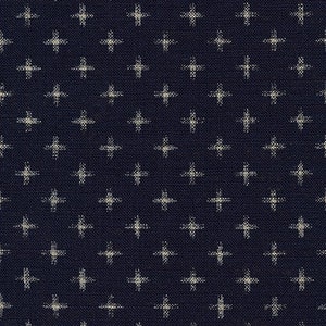 Indigo Nara Homespun Japanese Crosses Traditional Print Linen on Cotton Fabric per 50cm 88223-23