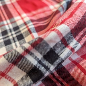 Red Tartan Soft Brushed Cotton Flannelette Fabric for Pyjamas and Bed Sheets Per 50cm
