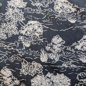 Slate Grey Soft Viscose Fabric With Tree Design for Dressmaking Per 50cm