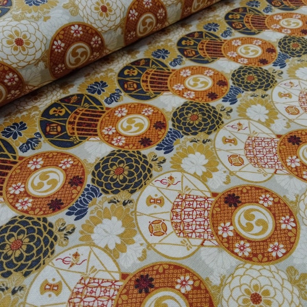 Blend Fabrics Traditional Japanese Print Fabric on Cotton Fabric per 50cm