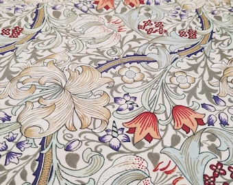 William Morris Golden Lilly Poplin Cotton Dressmaking Fabric  per 50cm