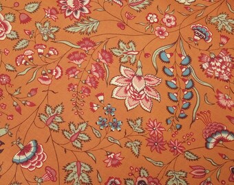 Patchwork Cotton Fabric Dutch Heritage Quilting Fabric DHER 1025 in Pumpkin Orange