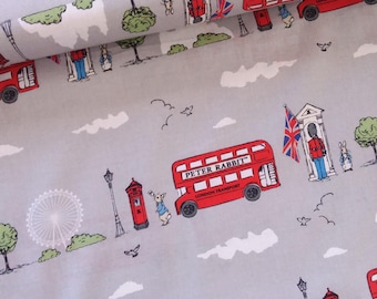 Beatrix Potter Baumwolle Quilting Schneider Stoff PR8-Peter Rabbit in London Lizenziert