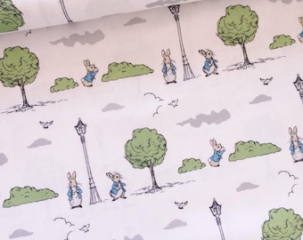 Beatrix Potter Baumwolle Quilting Schneider Stoff PR7-Peter Rabbit in London Lizenziert