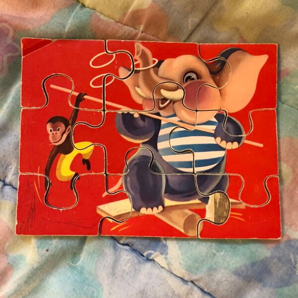 Vintage Wood Puzzle Etsy