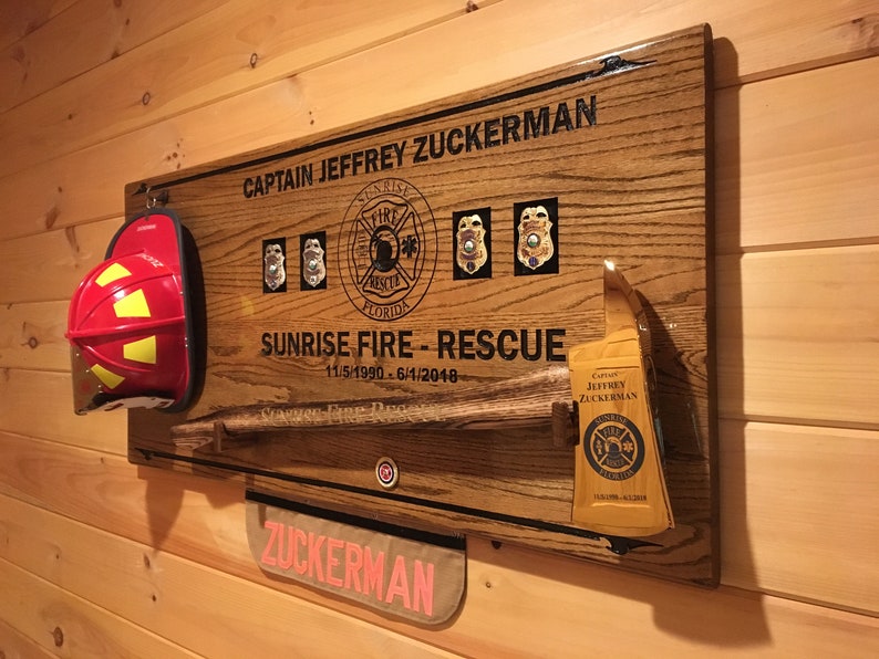 Firefighter Axe & Helmet Wall Display Etsy