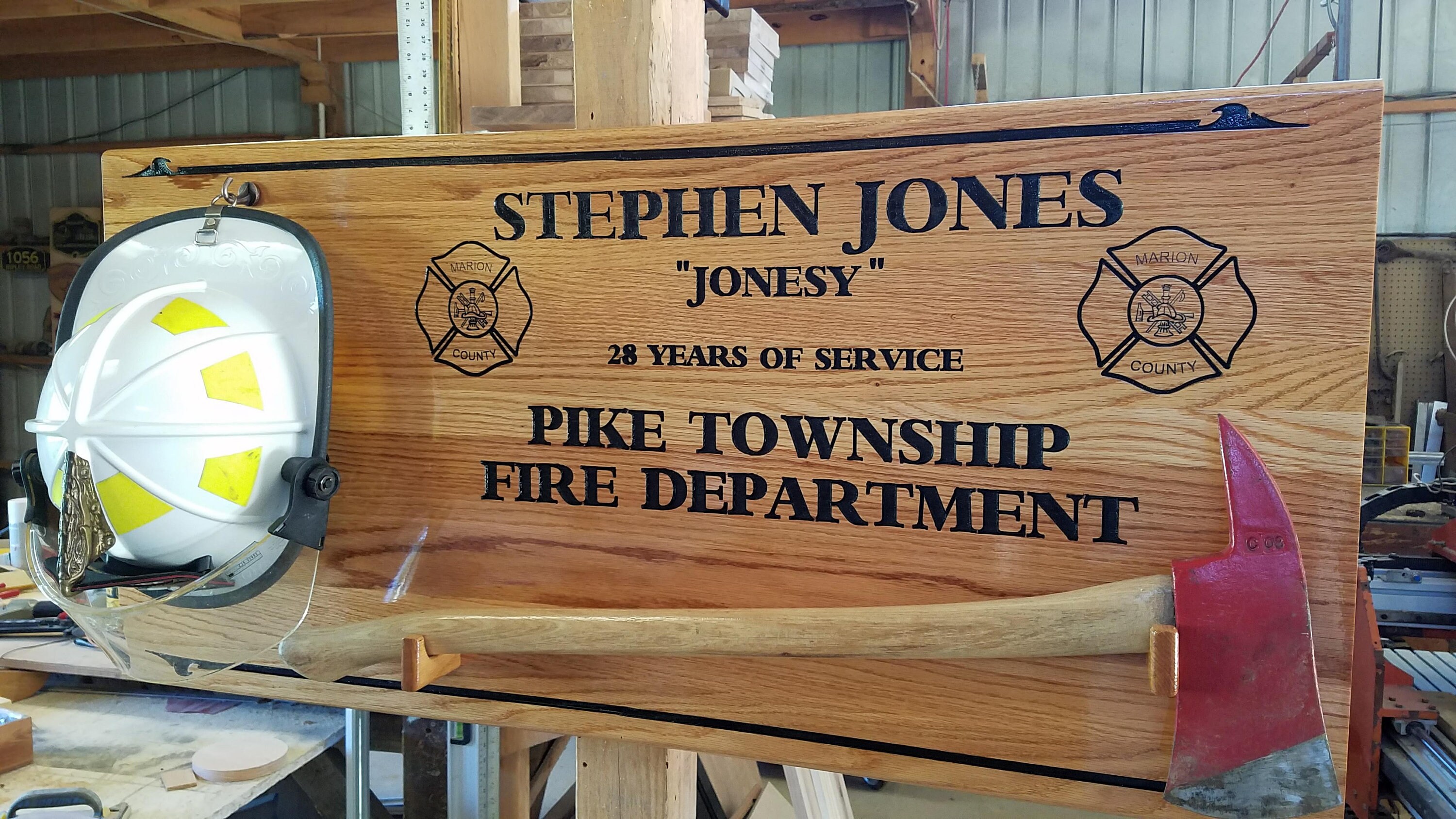 Firefighter Axe & Helmet Wall Display Etsy