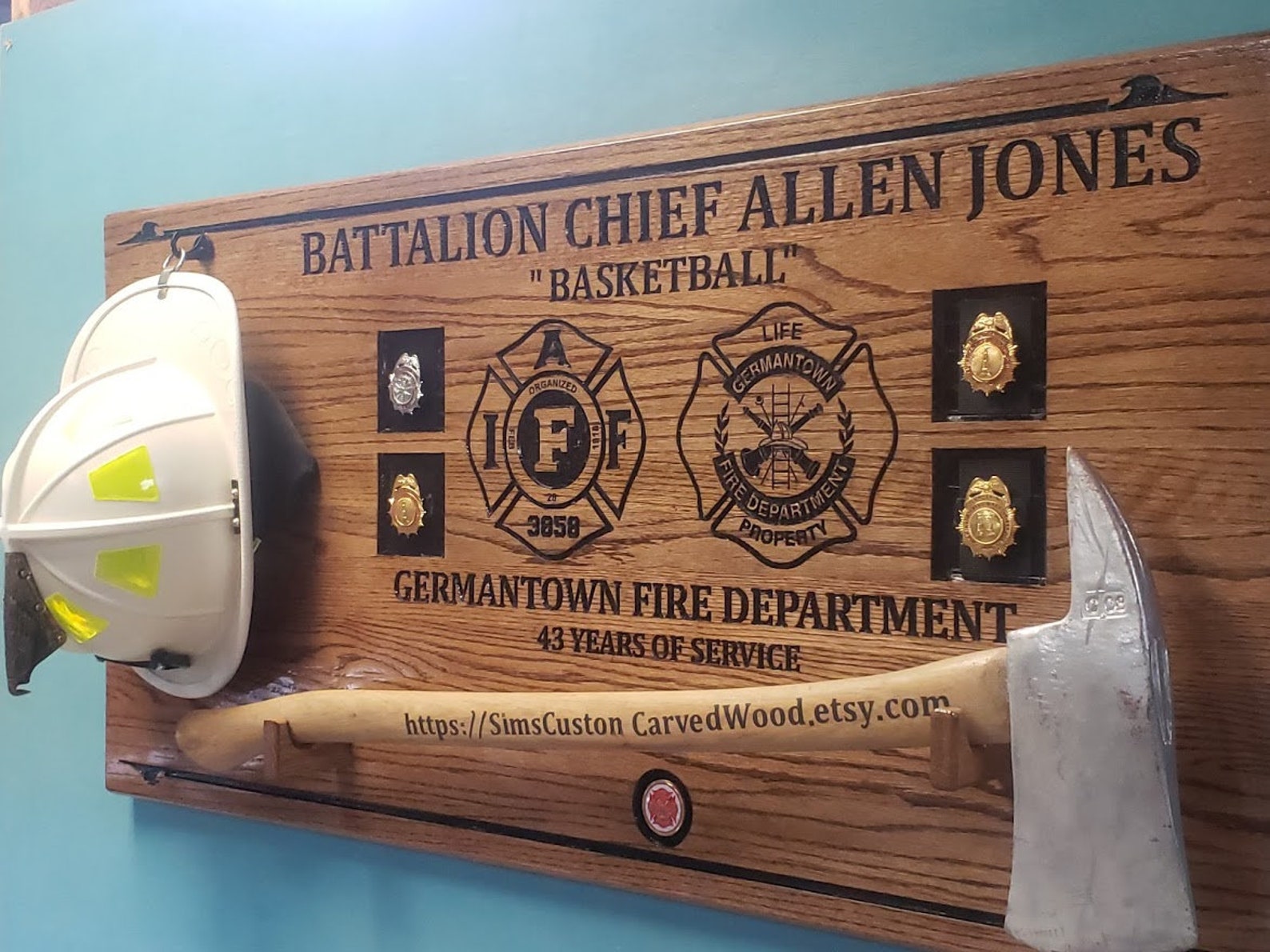 Firefighter Axe & Helmet Wall Display Etsy