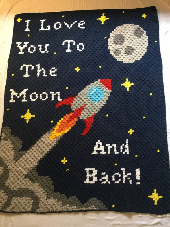Baby Child Kids I Love You To The Moon Blanket Baby Shower Etsy