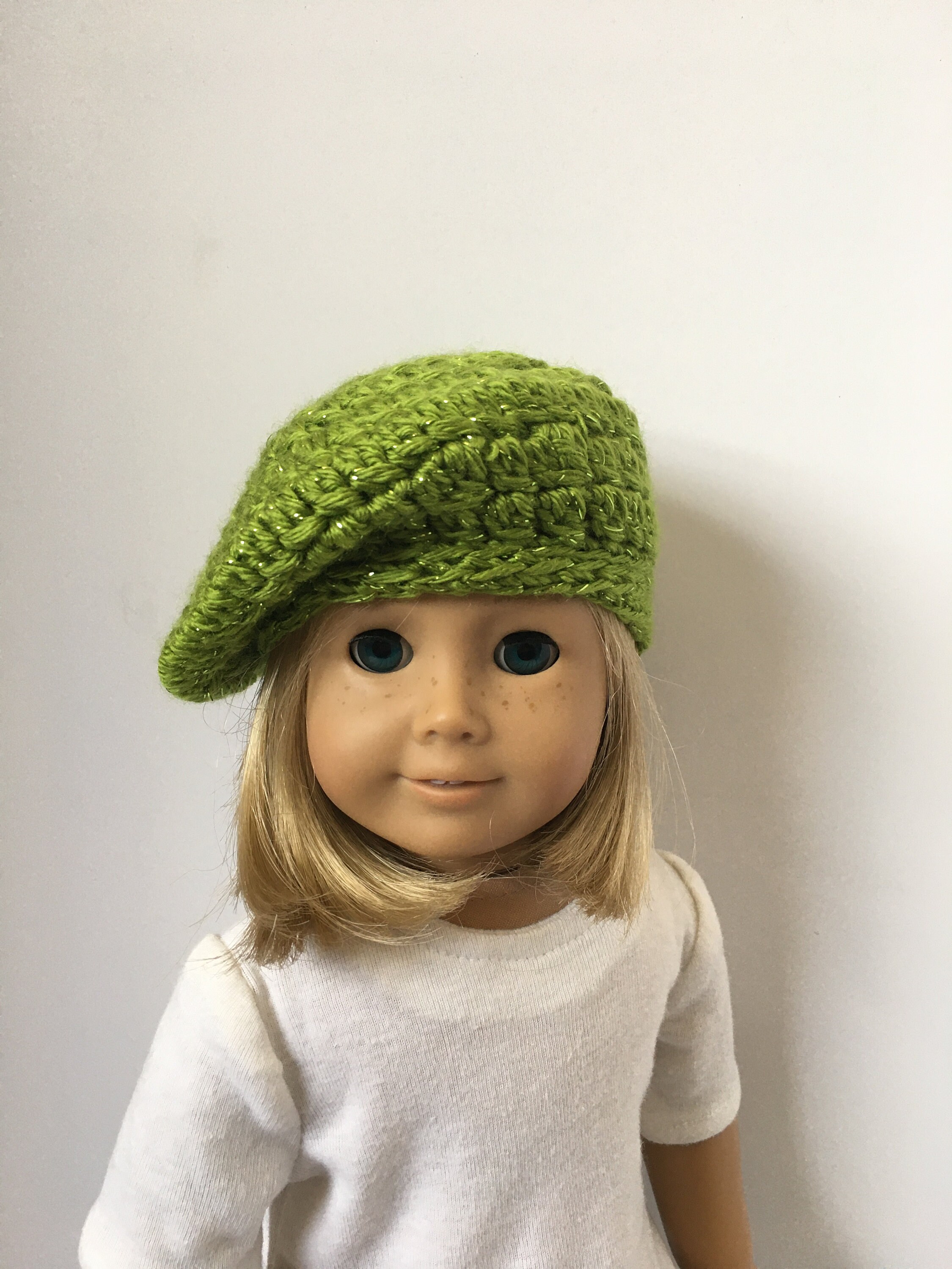 18 Doll SPARKLY GREEN BERET Hat 