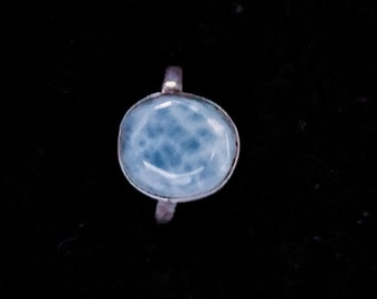 GORGEOUS Top Grade Dominican Larimar/Sterling Silver Handmade Ring U.S. Size 7