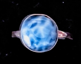 GORGEOUS Top Grade Dominican Larimar/Sterling Silver Handmade Ring U.S. Size 6.5