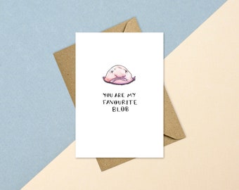 Blobfish Greeting Card | Eco Friendly Recycled Paper | Birthday Valentines Day Anniversary