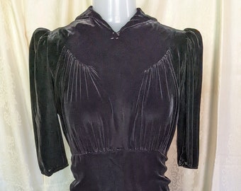 40s Black Velvet Dress Raphael-Mack