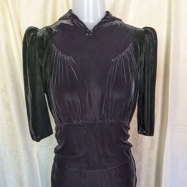 40s Black Velvet Dress Raphael-Mack