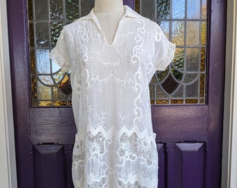 1920s Wedding Dress Mixed Lace Embroidery Art Deco