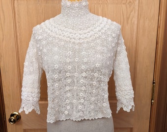 Edwardian Irish Crochet Lace Blouse 1900