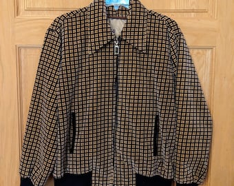 Large 50s Embroidered Satin Bowling Jacket / Chainstitch 1950s