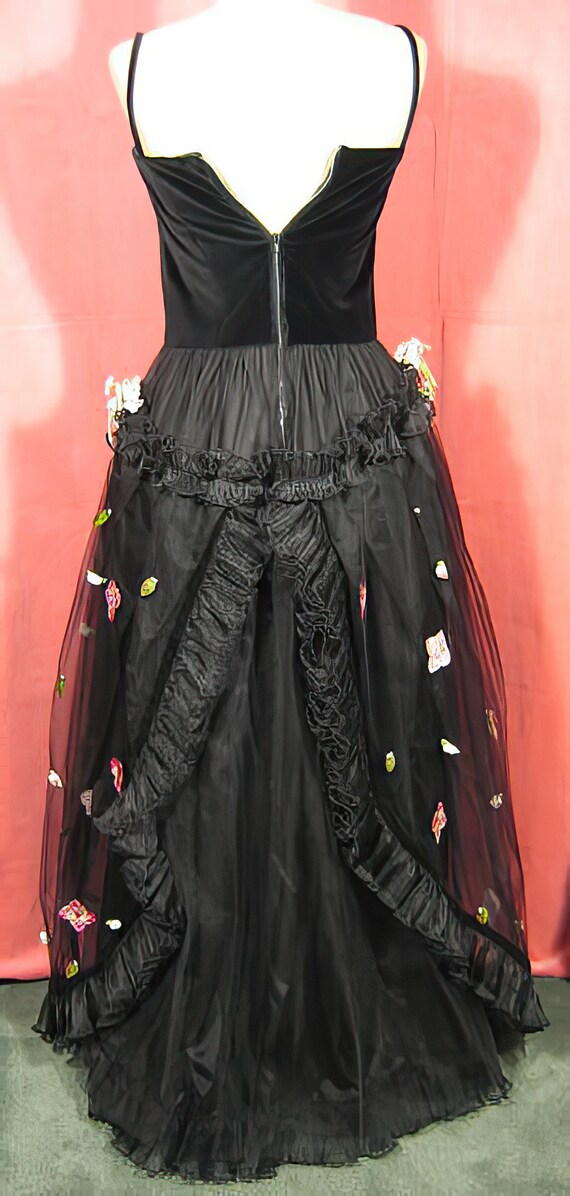 1950s Prom Dress Gown Pink and Black - image 6