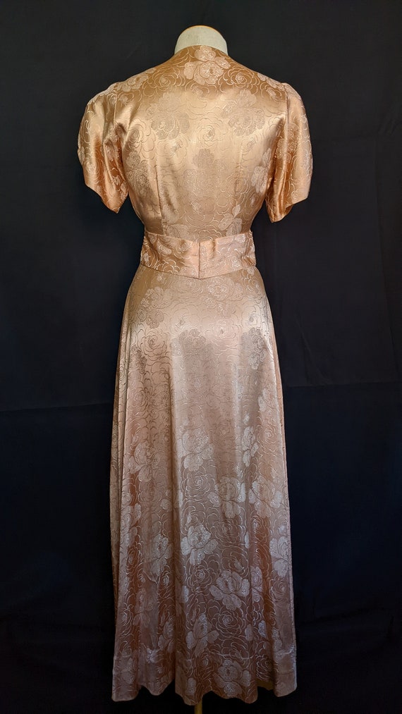 40s Satin Dressing Gown / Hostess Dress Kamore - image 6