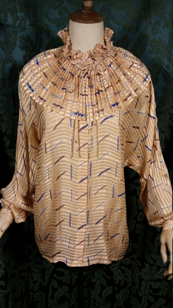 1980s Zandra Rhodes Silk Blouse