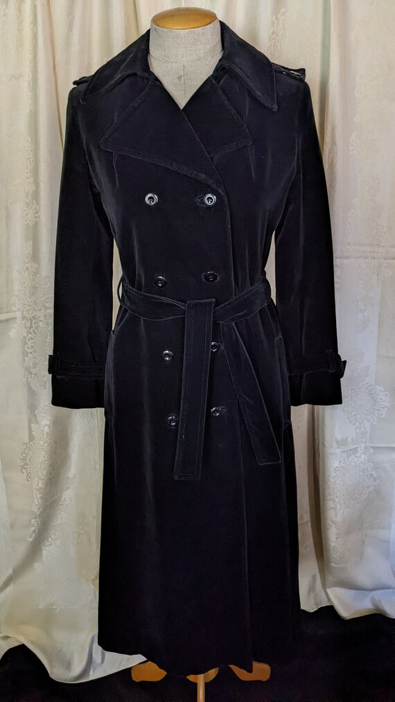 70s black velvet coat - Gem