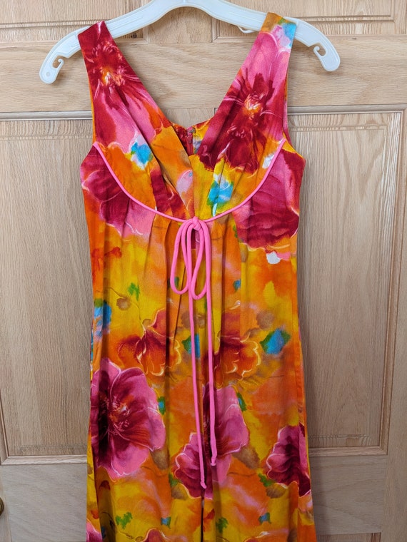 60s Lauhala Hawaiian Jumpsuit Dress Tiki Lounge - image 2