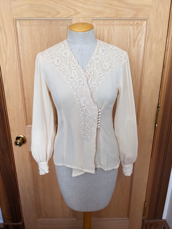 80s Silk Handmade Blouse by Nancy Johnson - image 2