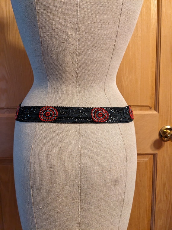 1920s Beaded Belt Dress Hip Band Art Deco - image 3