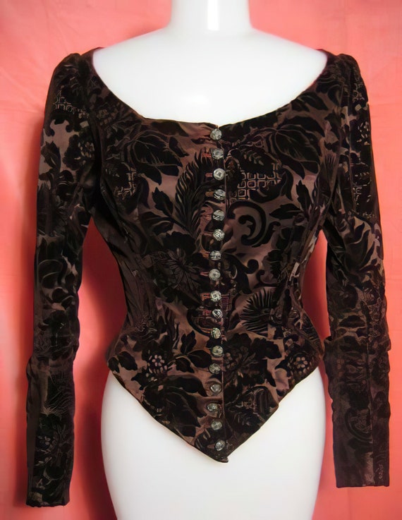 Victorian Cut Velvet Jacket Steampunk