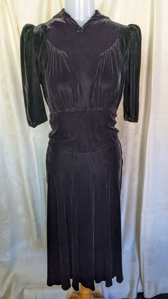 40s Black Velvet Dress Raphael-Mack