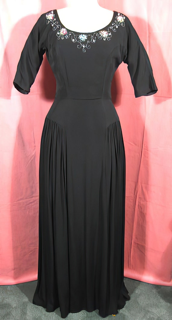 1940's Emma Domb Beaded Gown / Dress