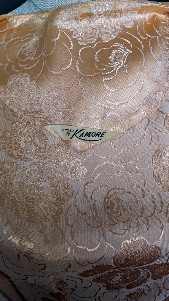 40s Satin Dressing Gown / Hostess Dress Kamore - image 8